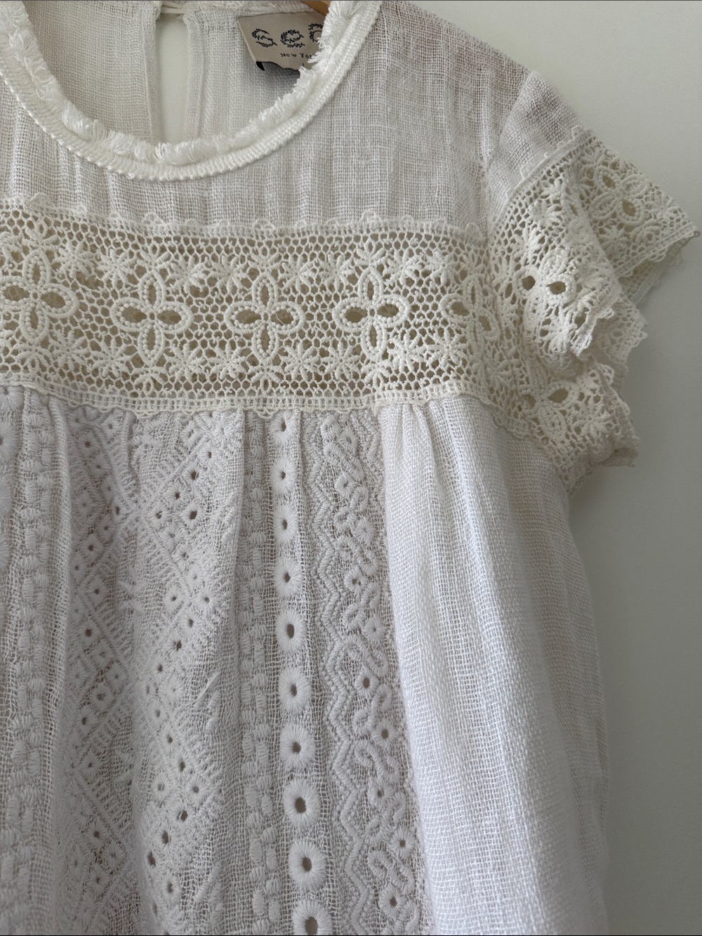 Sea New York White Lace-Trim Midi Dress - Picture 6 of 7